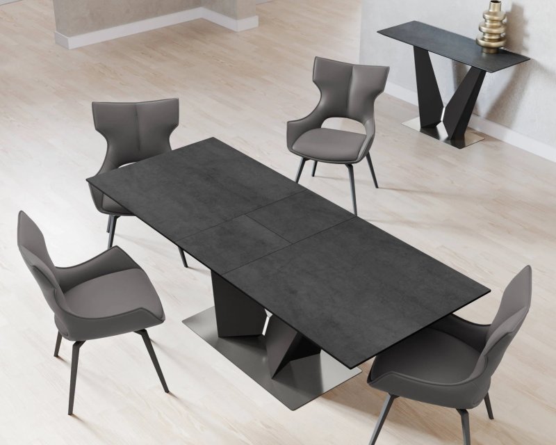 New Westin Slate Grey Ceramic 180-220 x 90cm Extending Dining Table New Westin Slate Grey Ceramic 180-220 x 90cm Extending Dining Table