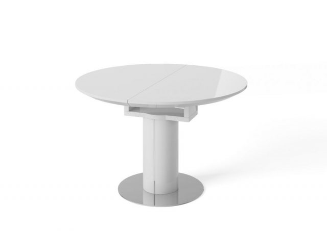 Romeo 120-160cm Round Extending Dining Table (White)