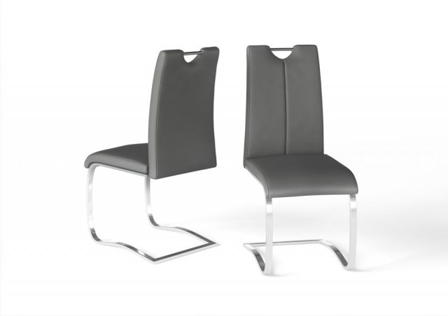 Gabi Grey Faux Leather Dining Chairs (Set of 4)