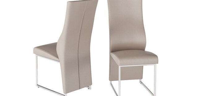 Remo Taupe Faux Leather Dining Chairs (Set of 2)