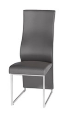 Remo Dark Grey Faux Leather Dining Chairs (Set of 2)