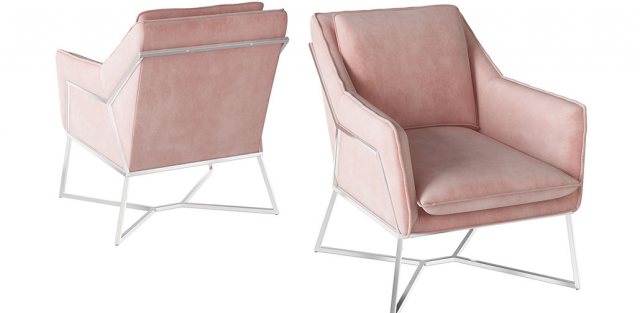 Lara Pink Velvet Lounge Chair