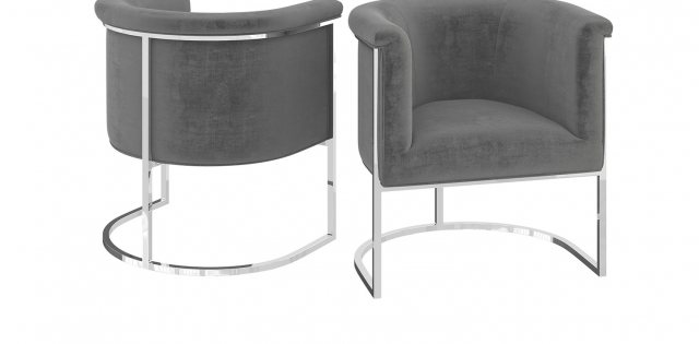 Martina Silver Grey Velvet Lounge Chair by Torelli Torelli