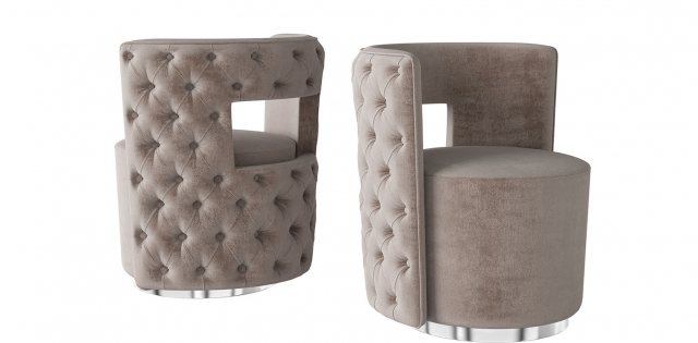 Tamara Mink Velvet Swivel Lounge Chair