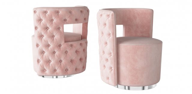 Tamara Pink Velvet Swivel Lounge Chair