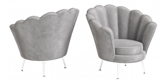 Erica Silver Grey Velvet Lounge Chair