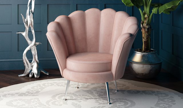 Erica Pink Velvet Lounge Chair