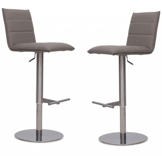 Riva Taupe Faux Leather Bar Stools (Set of 2)