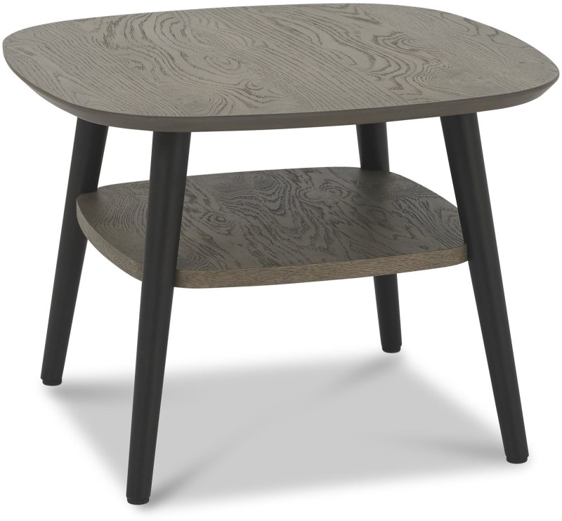 Vintage Weathered Oak Lamp Table with Shelf