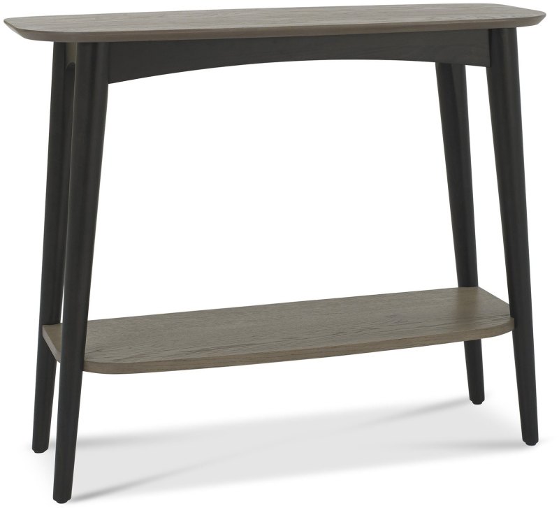Vintage Weathered Oak Console Table with Shelf