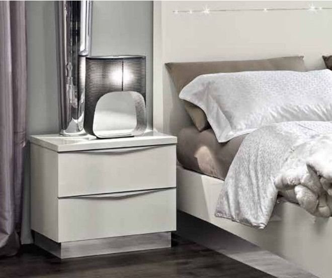 Onda White 2 Drawer Bedside by Camel Group