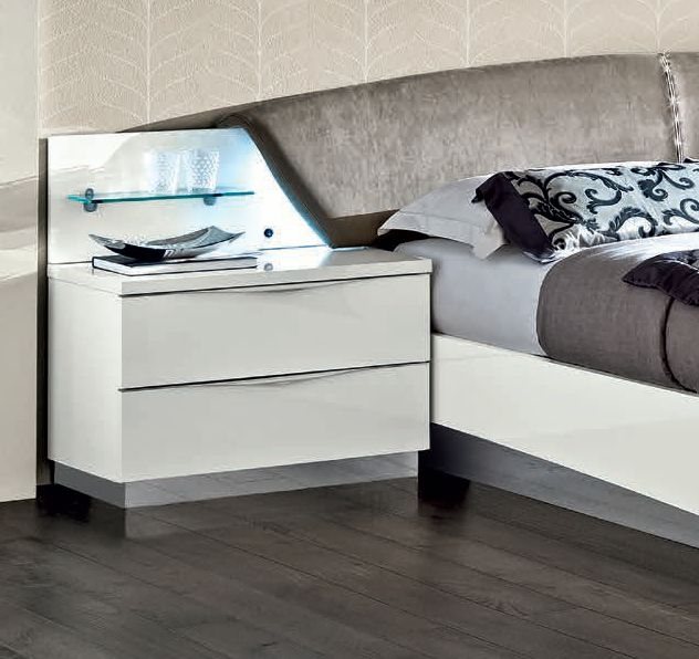 Onda White 2 Drawer Maxi Bedside by Camel Group