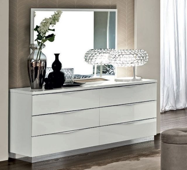 Onda White 6 Drawer Wide Chest by Camel Group