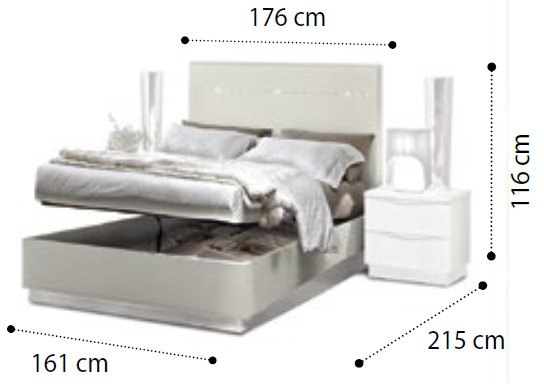 Onda White Kingsize Storage Bedframe by Camel Group