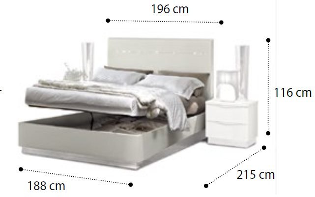 Onda White Super King Storage Bedframe by Camel Group