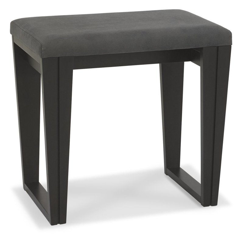 Tivoli Weathered Oak Stool (Dark Grey Fabric)