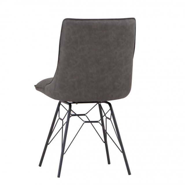 Charlie Studded Back Dining Chair Grey, Avenue Six Upholstered Dining Chair