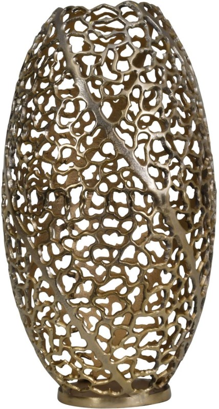 Aussie Gold Coral Aluminium Barrel Vase 26x48cm by Libra