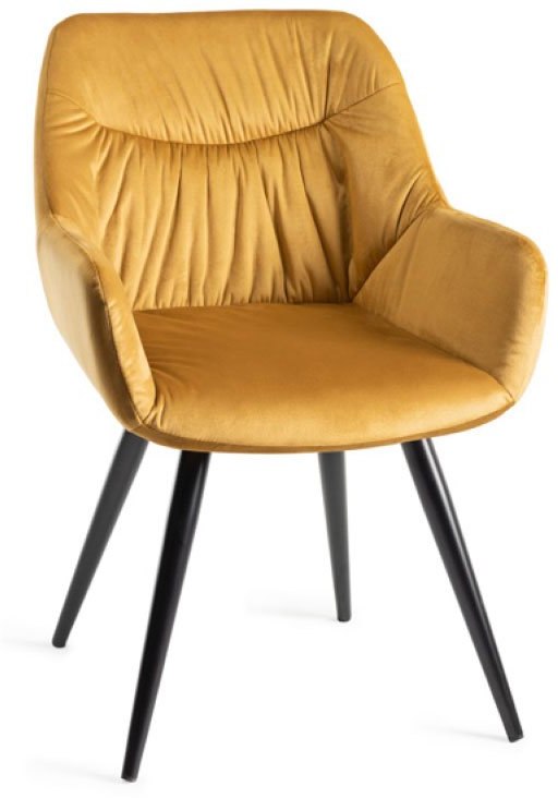Dali Dining Chair (Mustard Velvet) by Bentley Designs