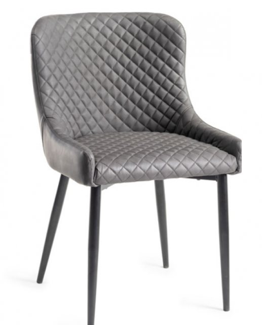 Cezanne Dining Chair (Grey Faux Leather) by Bentley Designs