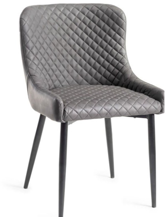 Cezanne Dining Chair (Grey Faux Leather) by Bentley Designs