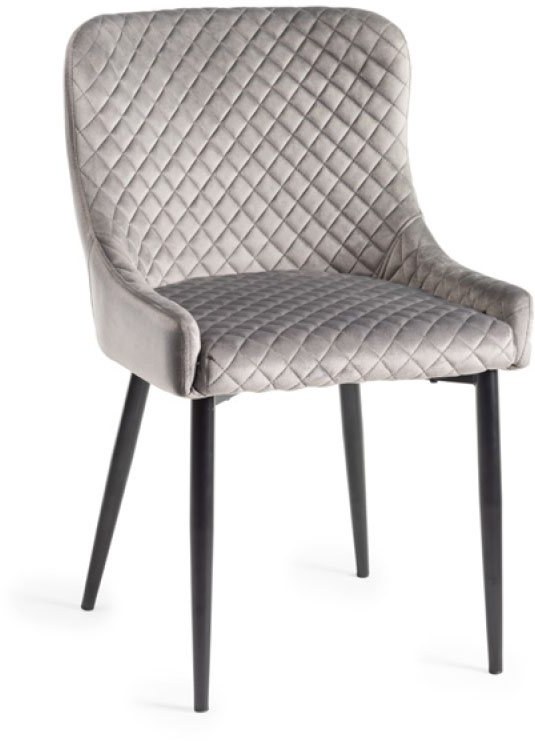 Cezanne Dining Chair (Grey Velvet) by Bentley Designs