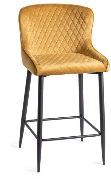 Cezanne Dining Chair (Mustard Velvet) by Bentley Designs