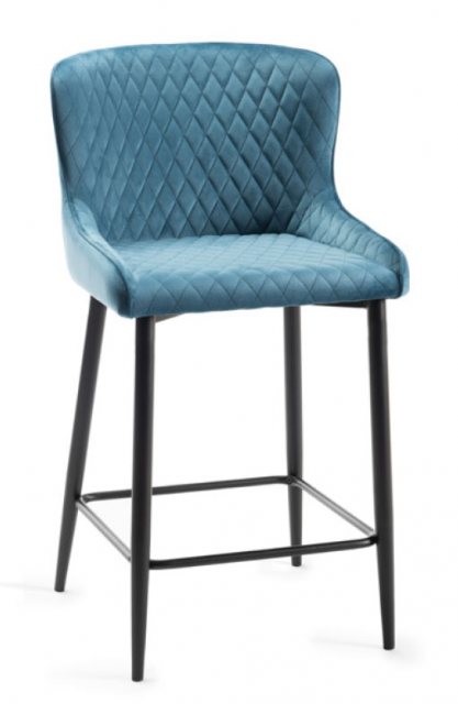 Cezanne Dining Chair (Petrol Blue Velvet) by Bentley Designs