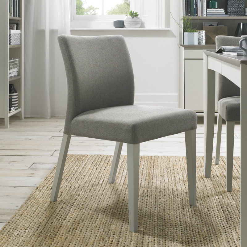 Bergen Grey Washed Upholstered Chair - Titanium Fabric (Pair)