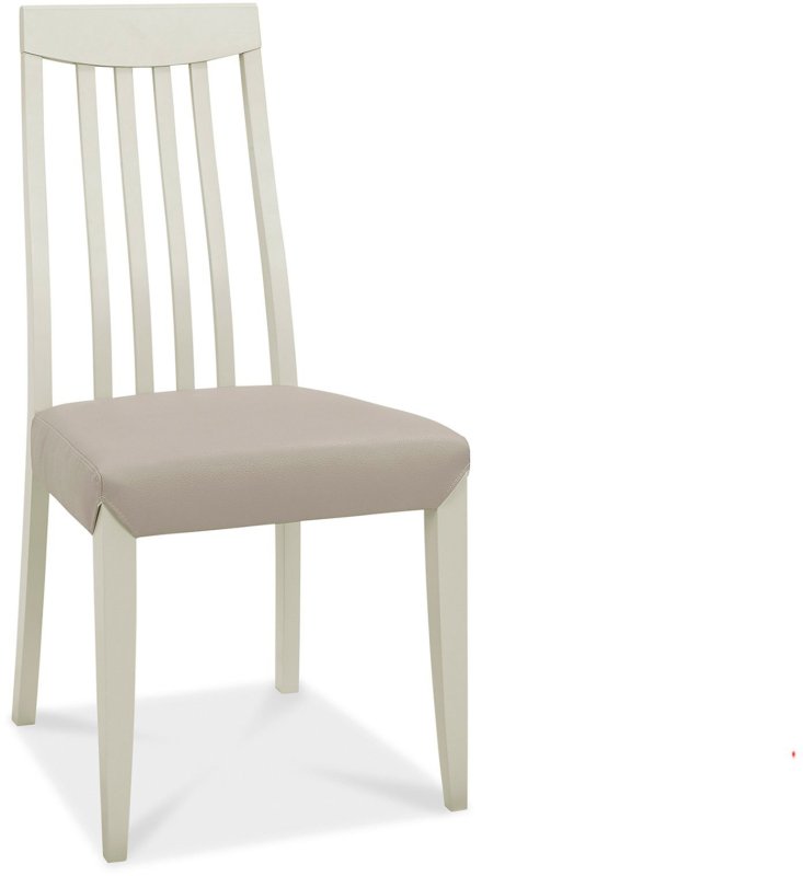 Bergen Grey Washed Slat Back Chair - Grey Bonded Leather (Sold in Pairs)