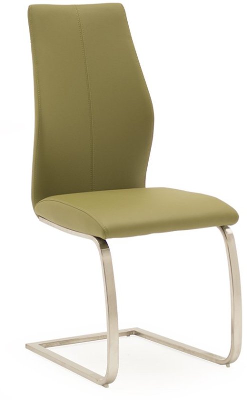 Irma Dining Chair (Olive & Brushed Steel)