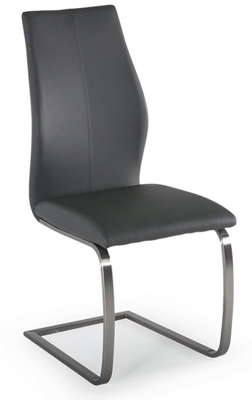 Irma Dining Chair (Grey & Brushed Steel)