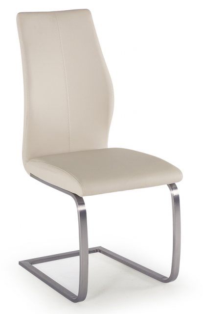 Irma Dining Chair (Taupe & Brushed Steel)