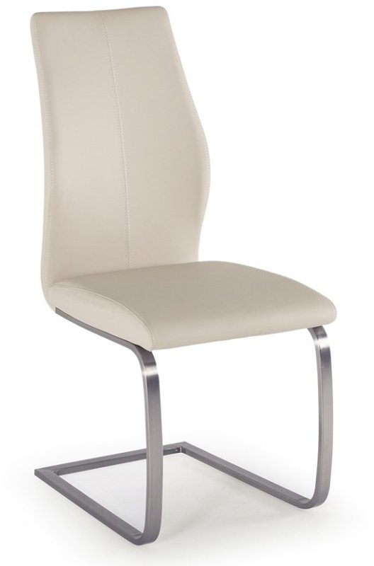 Irma Dining Chair (Taupe & Brushed Steel)