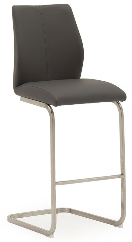 Irma Bar Stool (Grey & Brushed Steel)