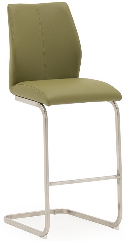 Irma Bar Stool (Olive & Brushed Steel)