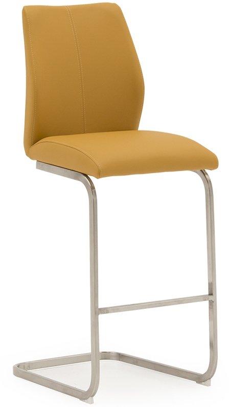 Irma Bar Stool (Pumpkin & Brushed Steel)