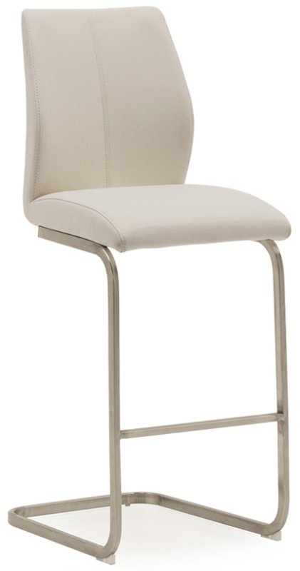 Irma Bar Stool (Taupe & Brushed Steel)
