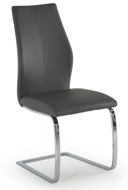 Elis Dining Chair (Grey & Chrome)