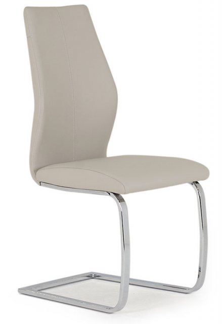Elis Dining Chair (Taupe & Chrome)