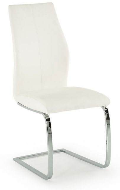 Elis Dining Chair (White & Chrome)