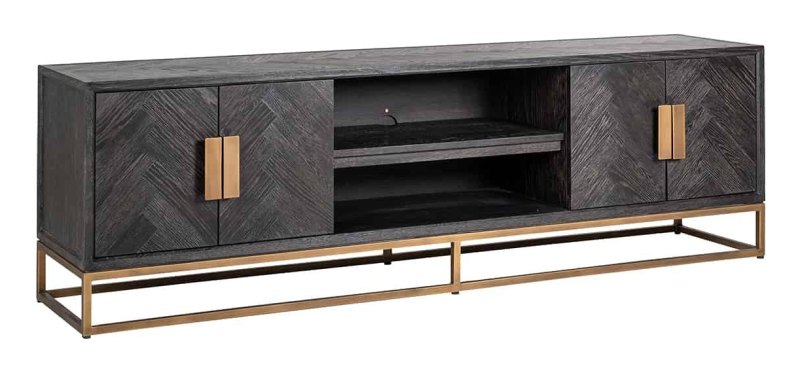 Blackbone 200cm TV Unit (Brass Collection) by Richmond Interiors