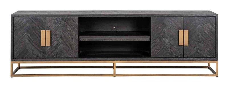 Blackbone 200cm TV Unit Brass Collection by Richmond Interiors Belgica Furniture
