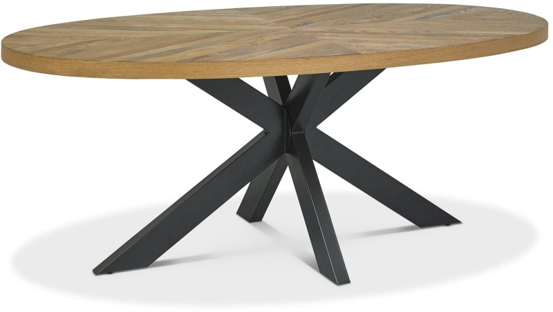 Ellipse Rustic Oak 6 Seater Dining Table