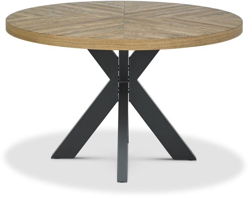Ellipse Rustic Oak 125cm Round Dining Table