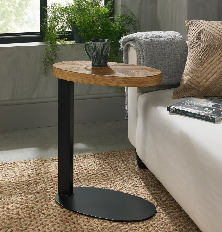 Ellipse Rustic Oak Oval Sofa Table