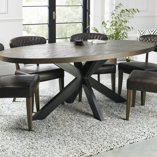 Ellipse Fumed Oak 6 Seater Dining Table