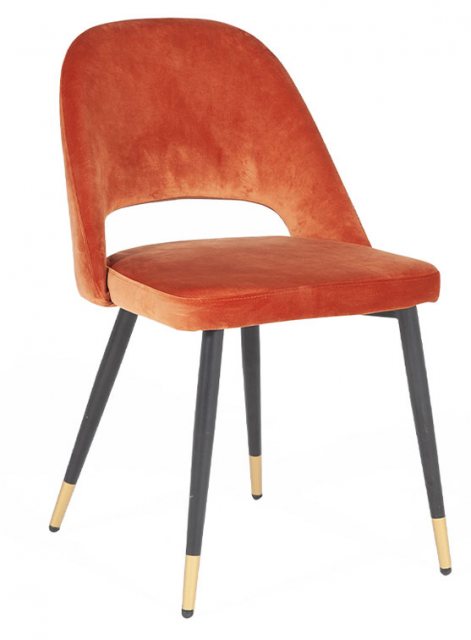 Brianna Velvet Dining Chair (Rust)