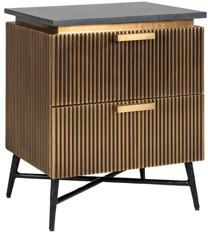 Ironville 2 Drawer Bedside Cabinet by Richmond Interiors