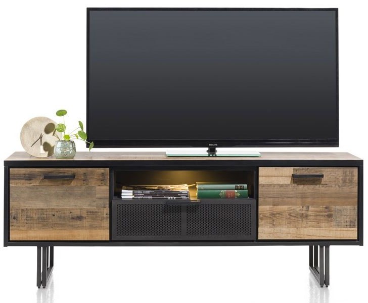 Avalon 180cm Lowboard with 2 Doors, 1 Drawer & 1 Niche (LED Lit)